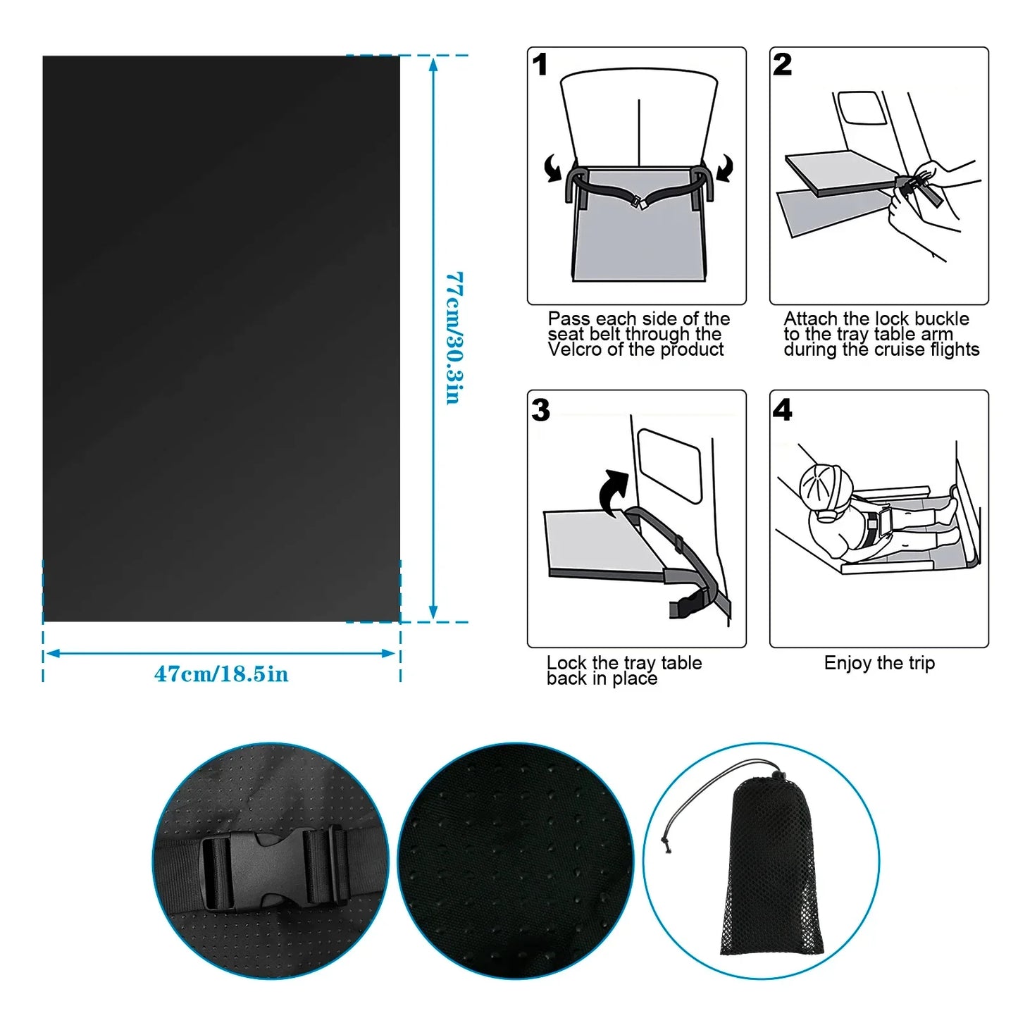 מיטה למטוס ניידת לילדים – מתקפלת, קלה ובטיחותית לטיסות נוחות - Kleerix בטיחותי, לכל סוגי המטוסים, מתקפל, קל במיוחד, קל לניקוי