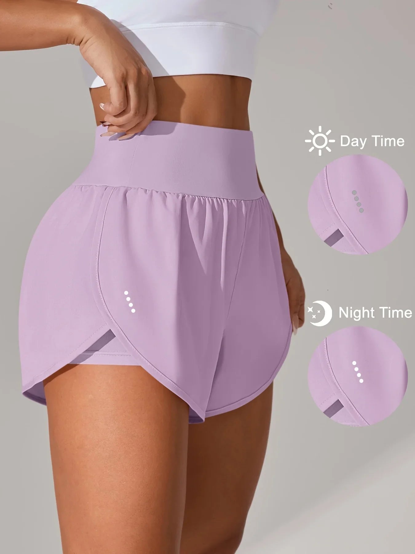 מכנסי יוגה לנשים – מכנסי ספורט קצרים עם חגורת מותן גבוהה ובד נושם בכל הצבעים - Kleerix בד נושם, גמיש, יוגה, לא שקוף, מותן גבוהה, מכנס, מתייבש מהר, ספורט, שורטס