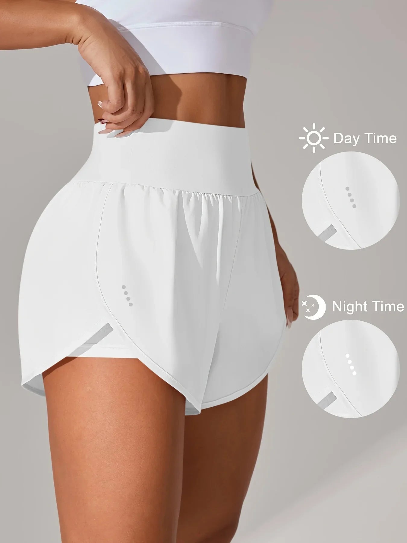 מכנסי יוגה לנשים – מכנסי ספורט קצרים עם חגורת מותן גבוהה ובד נושם בכל הצבעים - Kleerix בד נושם, גמיש, יוגה, לא שקוף, מותן גבוהה, מכנס, מתייבש מהר, ספורט, שורטס