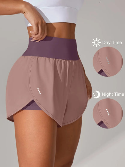מכנסי יוגה לנשים – מכנסי ספורט קצרים עם חגורת מותן גבוהה ובד נושם בכל הצבעים - Kleerix בד נושם, גמיש, יוגה, לא שקוף, מותן גבוהה, מכנס, מתייבש מהר, ספורט, שורטס