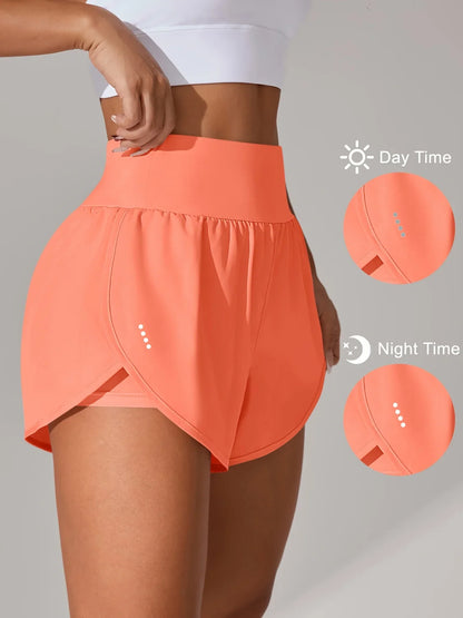 מכנסי יוגה לנשים – מכנסי ספורט קצרים עם חגורת מותן גבוהה ובד נושם בכל הצבעים - Kleerix בד נושם, גמיש, יוגה, לא שקוף, מותן גבוהה, מכנס, מתייבש מהר, ספורט, שורטס