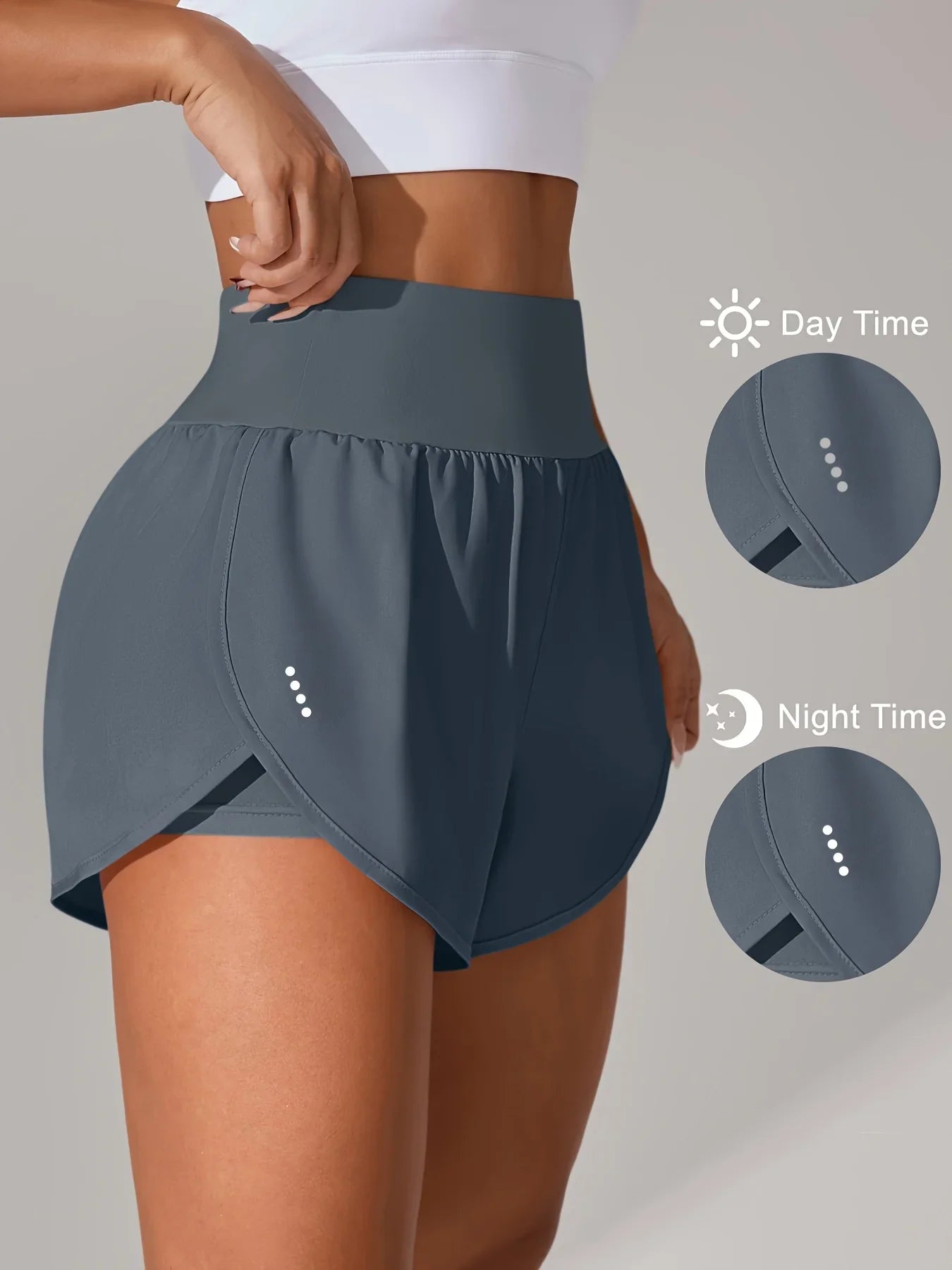 מכנסי יוגה לנשים – מכנסי ספורט קצרים עם חגורת מותן גבוהה ובד נושם בכל הצבעים - Kleerix בד נושם, גמיש, יוגה, לא שקוף, מותן גבוהה, מכנס, מתייבש מהר, ספורט, שורטס