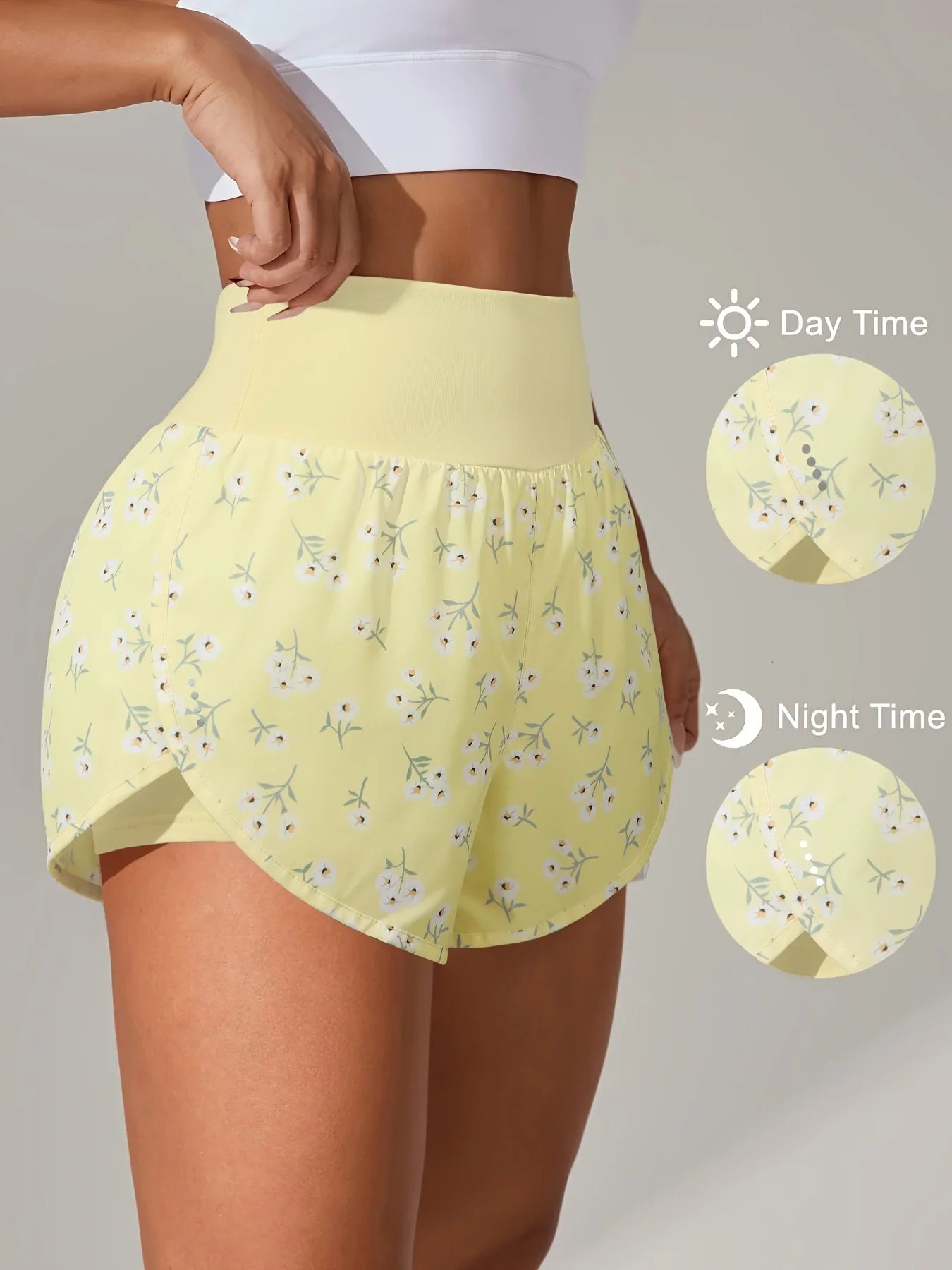 מכנסי יוגה לנשים – מכנסי ספורט קצרים עם חגורת מותן גבוהה ובד נושם בכל הצבעים - Kleerix בד נושם, גמיש, יוגה, לא שקוף, מותן גבוהה, מכנס, מתייבש מהר, ספורט, שורטס