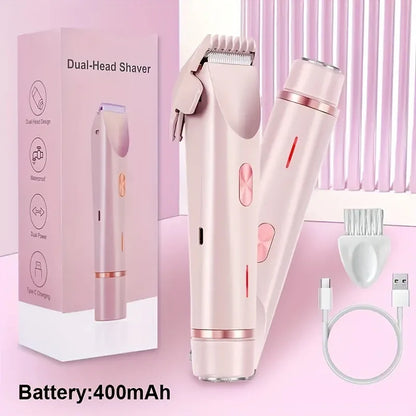 הסוד לעור חלק בכל מקום—מסיר שיער חשמלי לנשים 2-ב-1 קומפקטי ונטען USB - Kleerix 2-in-1, USB נטען, נייד, עדין לעור, קומפקטי