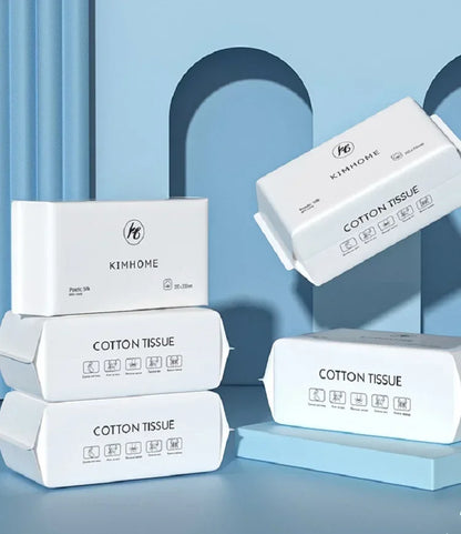 מגבות פנים חד-פעמיות רכות מכותנה טבעית – 50/100 יחידות לשימוש ביתי או מקצועי - Kleerix 100% כותנה, היגייני, חד פעמי, ספיגה גבוהה, רך במיוחד