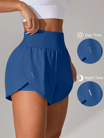 מכנסי יוגה לנשים – מכנסי ספורט קצרים עם חגורת מותן גבוהה ובד נושם בכל הצבעים - Kleerix בד נושם, גמיש, יוגה, לא שקוף, מותן גבוהה, מכנס, מתייבש מהר, ספורט, שורטס