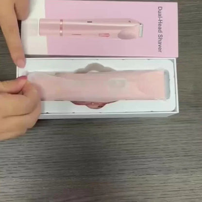 הסוד לעור חלק בכל מקום—מסיר שיער חשמלי לנשים 2-ב-1 קומפקטי ונטען USB - Kleerix 2-in-1, USB נטען, נייד, עדין לעור, קומפקטי