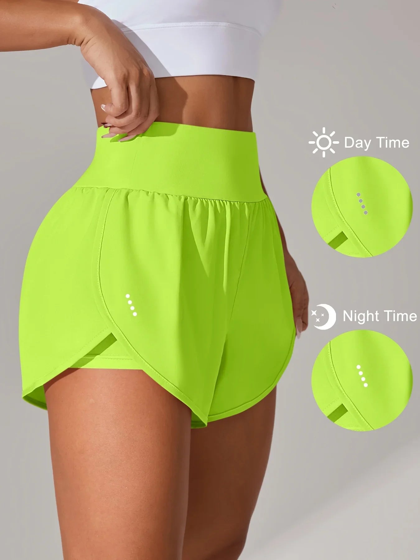 מכנסי יוגה לנשים – מכנסי ספורט קצרים עם חגורת מותן גבוהה ובד נושם בכל הצבעים - Kleerix בד נושם, גמיש, יוגה, לא שקוף, מותן גבוהה, מכנס, מתייבש מהר, ספורט, שורטס