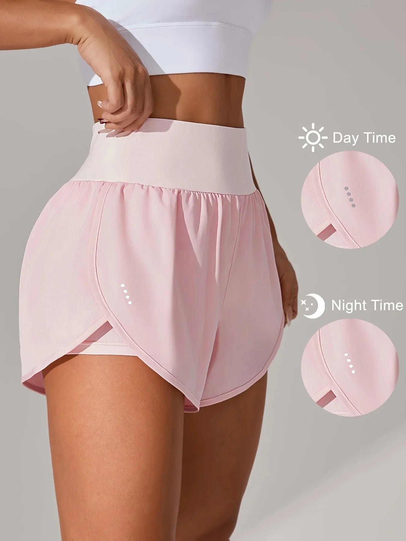 מכנסי יוגה לנשים – מכנסי ספורט קצרים עם חגורת מותן גבוהה ובד נושם בכל הצבעים - Kleerix בד נושם, גמיש, יוגה, לא שקוף, מותן גבוהה, מכנס, מתייבש מהר, ספורט, שורטס